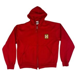 K-Brand Full Zip Hoodie Mens Large Red Funks G Hybrid Seed Corn Vintage USA Made